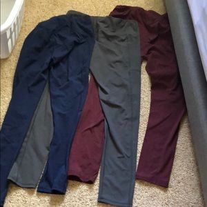3 pairs of workout pants